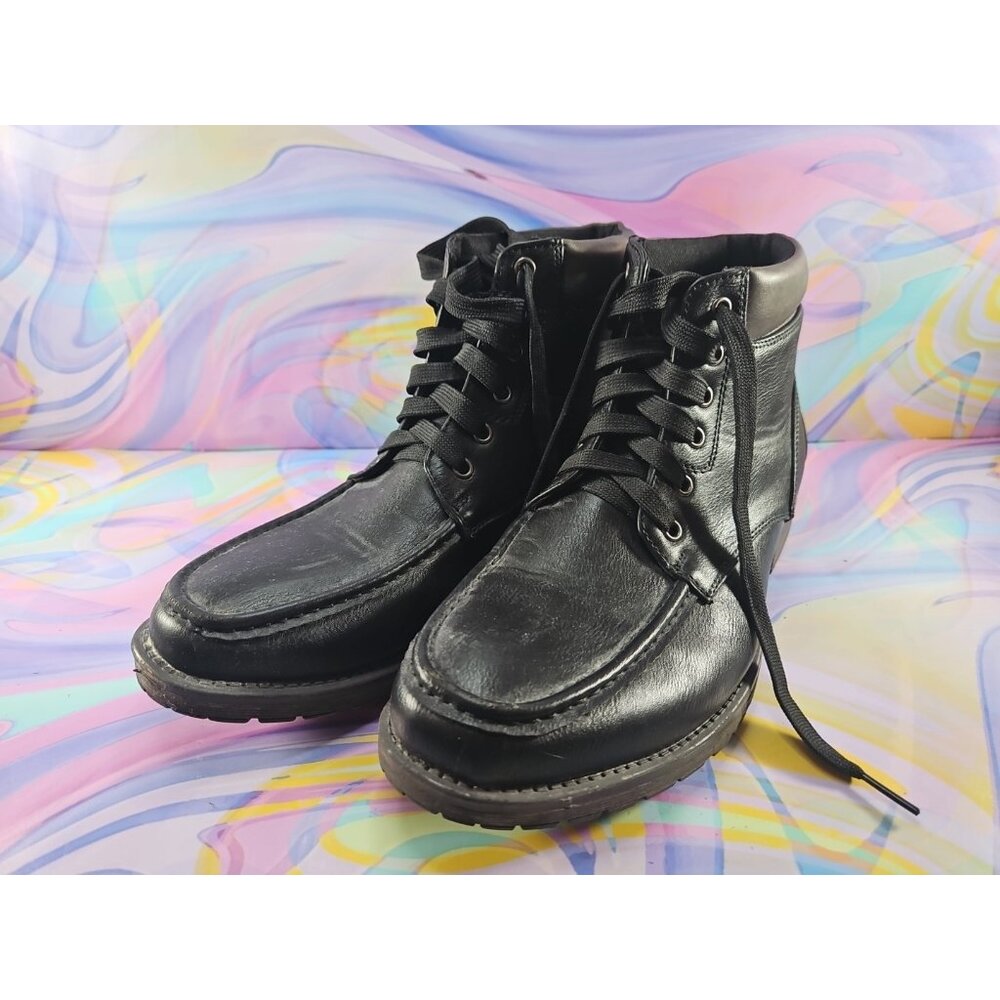 Marco Vitale Collezione Lace Up Evan Boots, Men's 10, Black